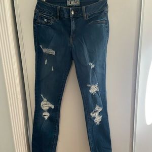 Rewash New York Los Angeles Brand Dark Blue Skinny Ripped Jeans